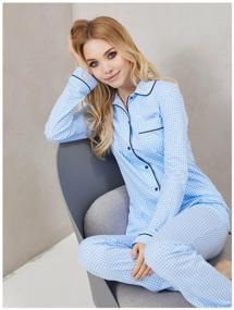 img 1 attached to Pajamas women's classic Ihomewear Noble checkered with trousers with pants cotton S(182-188)