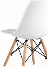 img 4 attached to 🪑 White Eames DSW Solid Wood/Metal Chair Stool Group