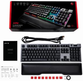 img 4 attached to 🎮 XPG SUMMONER Gaming Keyboard with Cherry MX Blue Switches, USB & Aluminum Frame – RGB Backlight, Wrist Rest, and Built-in USB Port