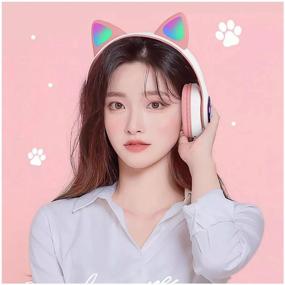 img 1 attached to 🎧 STN-28 Pink Wireless Cat Ear Headphones