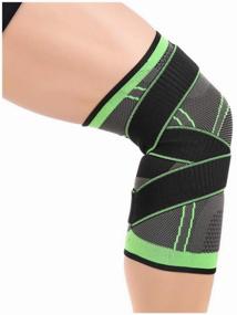 img 4 attached to YR Support Knee Pads, YR Support Knee Pad with fixing strap, Grey/Green