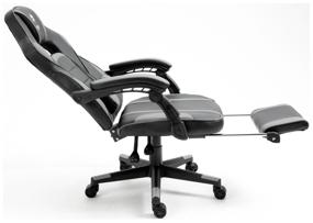 img 4 attached to 🖥️ GXX-14 Vinotti Racer Gaming Computer Chair: Imitation Leather, Black/Grey Color