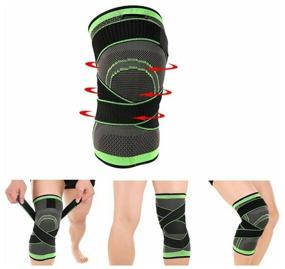 img 4 attached to Sports knee brace with fixing straps, color green, size XXL, set of 2 pcs.