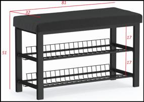img 1 attached to Shoe rack Stardis Shoe Rack Bench, size (WxD): 81x32 cm, color: black