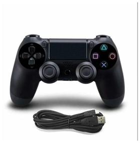 img 4 attached to 🎮 Enhanced PS4 Wireless Bluetooth Gamepad Controller for iOS, Android, PS4 & PC - Sleek Black Edition