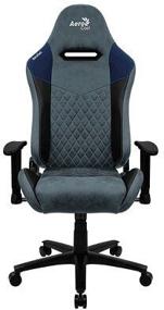 img 1 attached to Computer chair AeroCool Duke gaming, upholstery: imitation leather/textile, color: steel blue