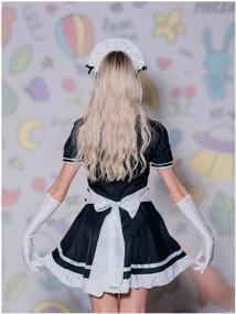 img 2 attached to Japanese Anime Cosplay Costume Black and White Women's Maid Dress Gothic Lolita S