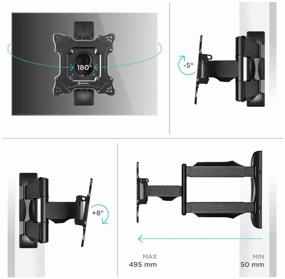 img 2 attached to Wall mount ONKRON for TV 17"-43" tilt-swivel NP28, black