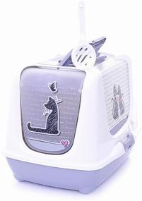 img 1 attached to Toilet house for cats Moderna Trendy Cat Cats In Love 50x37.5x39.5 cm white-grey
