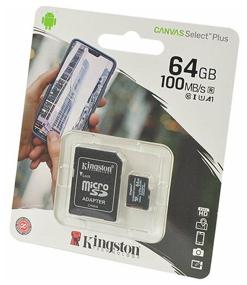 img 3 attached to Kingston microSDXC 64GB Class 10, V10, A1, UHS-I U1, R 100MB/s Memory Card, SD Adapter, 1 pc, Black