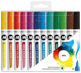 img 4 attached to Set of markers for lettering, drawing Molotow Aqua Color Brush Basic Set 1