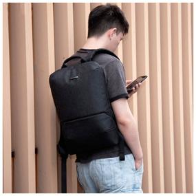 img 1 attached to Backpack male city 11L for laptop 15.6, tablet Kingsons KS3215W Dark gray waterproof with USB charging cloth teenage