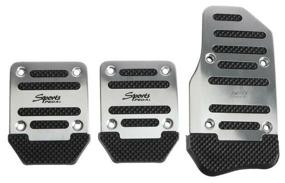 img 1 attached to Car pedal pads, anti-slip, chrome, set of 3 pcs.
