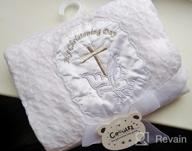 img 1 attached to White Christening Baptism Receiving Blanket For Newborns - Unisex Baby Shawl With Embroidered Cross - Ideal For Boys And Girls By Booulfi review by Brian Sitton