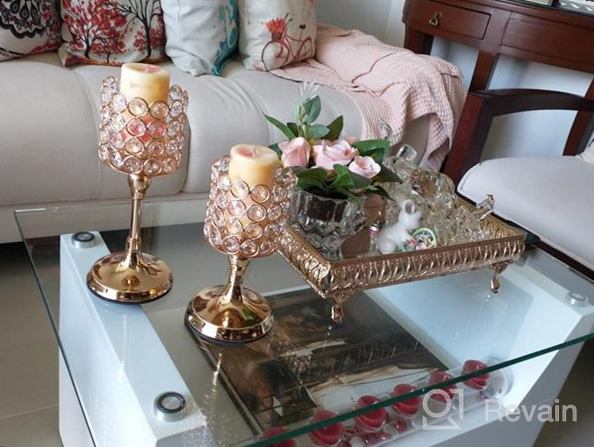 img 1 attached to Add Glamour To Your Home With VINCIGANT Mini Gold Crystal Candle Holders - Perfect For Weddings And Dinning Table Centerpieces review by Mack Douglas