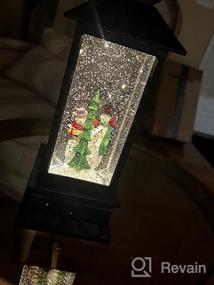 img 6 attached to LED Lighted Christmas Snow Globe Lantern With Music, USB/Battery Operated Water Glitters Spinning Decoration For Xmas Home Decor And Gifts