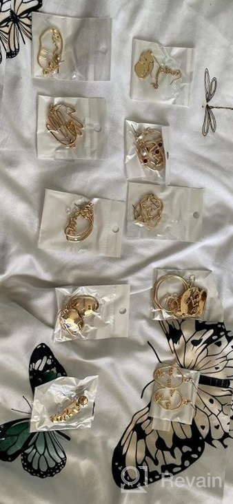 img 1 attached to Make A Statement With HANPABUM'S 13Pairs Of Platinum/Gold Plated Face Statement Earrings - Artistic And Edgy Fashion For Women! review by Eric Wright