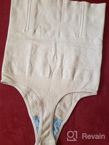 img 8 attached to Women'S High Waist Tummy Control Shapewear Thong Underwear Body Shaper Cincher Girdle Panties