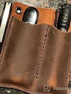 img 1 attached to Full Grain Leather EDC Pocket Organizer With Pen Loop - Ideal Pocket Slip, Knife Pouch, And Carrier For Everyday Carry Organization In Chestnut Color review by Terry Kohl