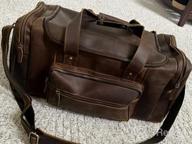 img 1 attached to Leather Duffel Bag For Men - Jack&Chris 42L Brown Weekender Garment Bag For Travel Business JC20-8 review by Imran Roach
