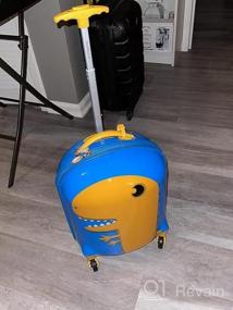 img 5 attached to Веселый и прочный чемодан-спиннер Frog Hardside для детей - Rockland Jr. My First Handy-On