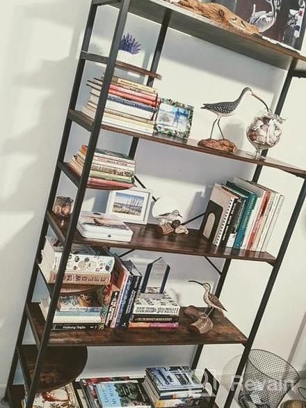 img 1 attached to 8-Tier Rustic Industrial Corner Shelf Bookcase Storage Rack Plant Stand For Living Room, Home Office, Kitchen - IRONCK review by Chad Myers
