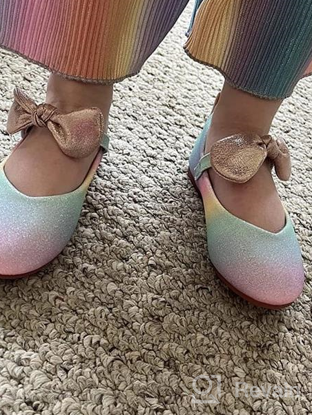 img 1 attached to Shine in Style with Walofou Glitter 💫 Bridesmaid Princess Gold Shoes and Flats for Girls review by Lydia Rodriguez
