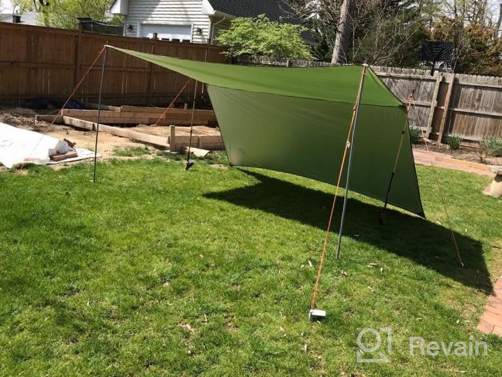 img 1 attached to Waterproof Camping Tarp Shelter With Hammock Rain Fly For Fishing, Beach, And Picnic - Lightweight, Durable, Portable, And Compact By Anyoo review by Julio Fernandez