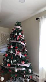 img 7 attached to WBHome 5FT Украшенная искусственная рождественская елка с украшениями и огнями, красно-белые рождественские украшения, в том числе 5-футовая полная елка, набор украшений, 200 светодиодных ламп