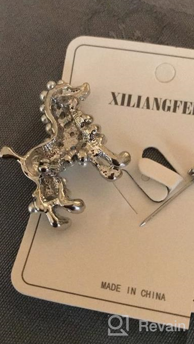 img 1 attached to 🐩 Ajojewel Simulated Pearl Poodle Dog Brooch with Rhinestone Accents - Animal Lapel Collar Jewelry Accessory review by Bill Pool
