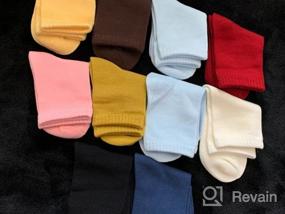 img 2 attached to Candy-Colored CHUNG Girls Cotton Slouch Socks: 10 Pairs, Solid Roll Edge, Calf-High Length