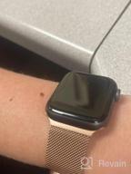 img 1 attached to Stylish & Secure: OULUOQI Stainless Steel Mesh Loop Magnetic Clasp Compatible Watch Band For Apple Watch Series review by Leonard Herrera