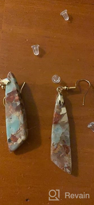 img 1 attached to Natural Gemstone Charm Earrings: Boho Style with Healing Energy Stone Beads - Dangle Drops for Women review by Kimberly Thomas