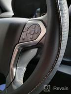 img 1 attached to Drive In Comfort With Valleycomfy Universal 15-Inch Leather Steering Wheel Cover (Black With Anti-Slip Features And Odor-Free Material) review by Daniel Pyfer
