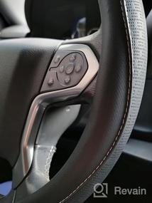 img 8 attached to Drive In Comfort With Valleycomfy Universal 15-Inch Leather Steering Wheel Cover (Black With Anti-Slip Features And Odor-Free Material)