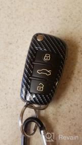 img 8 attached to Углеродное глянцевое волокно Smart Remote Keyless Entry Color Shell Key Case Cover для Audi A3 A4 A6 A8 TT Q7 S6 Складной ключ с лезвием