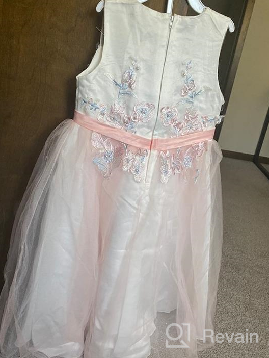img 1 attached to Little Big Girl Flower Tulle Dress: 👸 Perfect for Princess Pageants, Birthday Parties, Weddings & More! review by Chantelle Mills