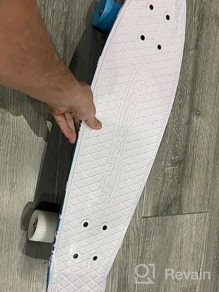 img 1 attached to Versatile 27-Inch Skateboard For All Ages - Beginner To Pro Level - Trendy Shortboard With Changeable Wheels review by Jay Huang