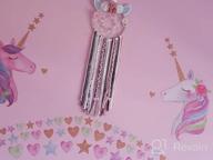 img 1 attached to Handmade Woven Unicorn Dream Catcher With Flowers And Braids: Perfect Wall Hanging Decoration For Girls And Kids - Silver Horn review by Robert Norris