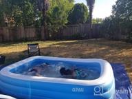 img 1 attached to Full-Sized Inflatable Swimming Pool For Family Fun - Heavy Duty Above Ground Pool For Kids, Adults, And Outdoor Backyard Pool Parties - 118” X 72” X 22” By QPAU review by Andrew Choukline