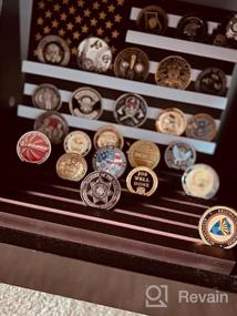 img 5 attached to Wooden Stand With American Flag Design For Displaying Military Challenge Coins (Vertical Orientation, Holds 70-80 Coins)