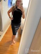 img 1 attached to High Waist Faux Leather Pencil Skirt For Women - Slim Fit Midi Bodycon Skirt Ideal For Office Or Work review by Billy Danaher