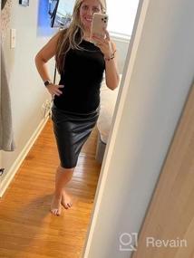 img 5 attached to High Waist Faux Leather Pencil Skirt For Women - Slim Fit Midi Bodycon Skirt Ideal For Office Or Work