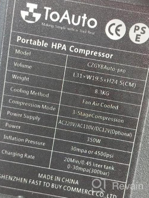 img 1 attached to TOAUTO A3 PCP Air Compressor, Unique Vertical+Wire Spool Portable Design, Auto-Stop, Oil/Water-Free, 4500Psi/30Mpa, 8MM Quick-Connector For Paintball/PCP Air Rifle/Tank, 110V AC Or 12V Car Battery review by Pascal Santos