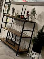 img 1 attached to Industrial Rustic Wine Rack Table With Glass Holder And Storage Cabinet - FOLUBAN Oak Wood And Metal Bar Buffet review by John Bones