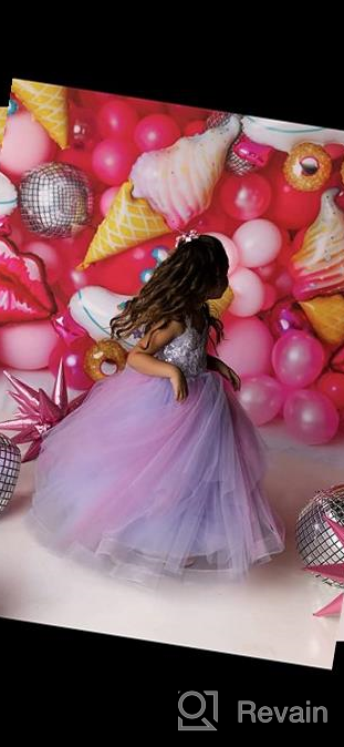 img 1 attached to 🌈 Lace Tulle Rainbow Flower Girls Dress with Spaghetti Straps for Birthday Party Princess Ball Gowns review by Nonito Shin