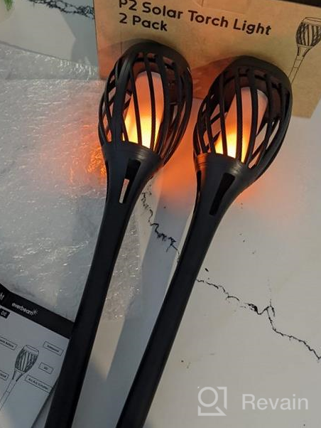 img 1 attached to 2-Pack Everbeam P2 Solar Tiki Lights - IP65 Waterproof Flickering Flame Torch Lights With Realistic Flames And Distinctive Lampshade - Quick, Tool-Free Installation review by Jack Watkins