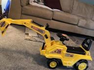 img 1 attached to HOMCOM Ride On Excavator Pull Cart, Kids Digger Ride On Truck With Horn, Under Seat Storage, Sit And Scoot Pretend Play Toy Construction Car For Ages 3 Years Old review by Ian Patilla