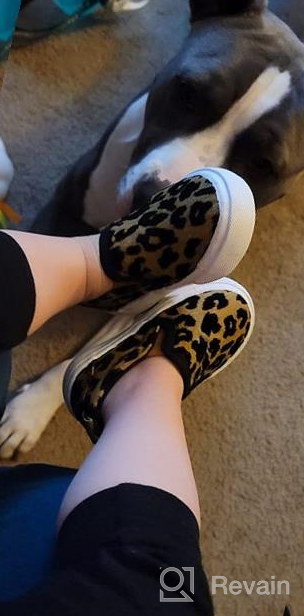 img 1 attached to 👟 Leopard Print Canvas Sneakers Casual Slip On Loafers for Kids - Skeblo Boy's and Girl's Flat Shoes review by Andrew Sticher