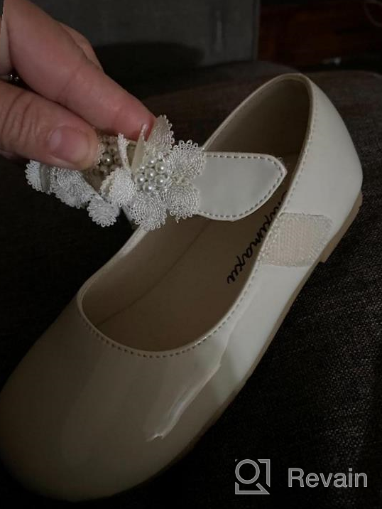 img 1 attached to Chiximaxu Girls Off-White Mary Jane Flat Shoes With Strap review by Julia Bhatt